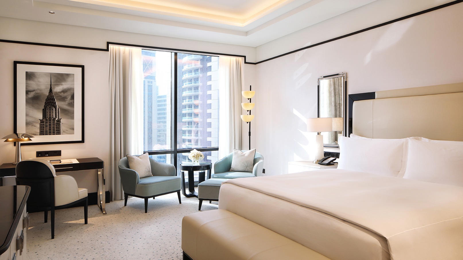 Guest room at Waldorf Astoria Doha West Bay