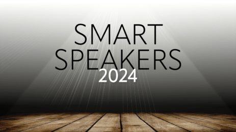 text that reads "smart speakers 2024"
