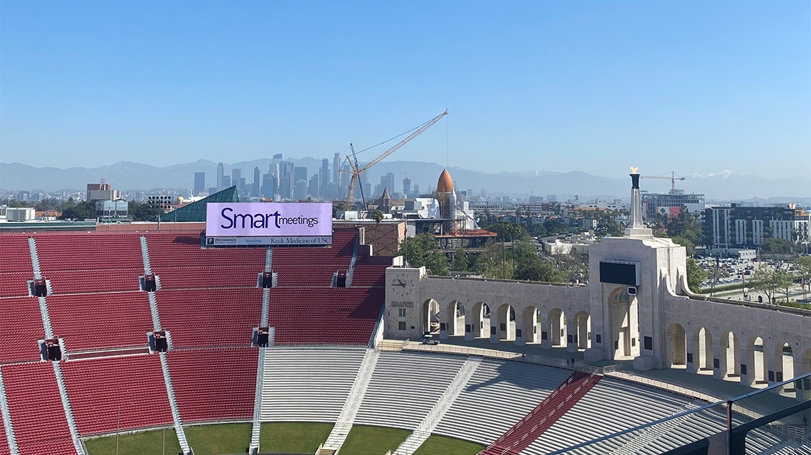 view from top seats at L.A. Memorial Coliseum