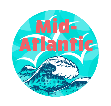 illustration of ocean and words "mid-atlantic"