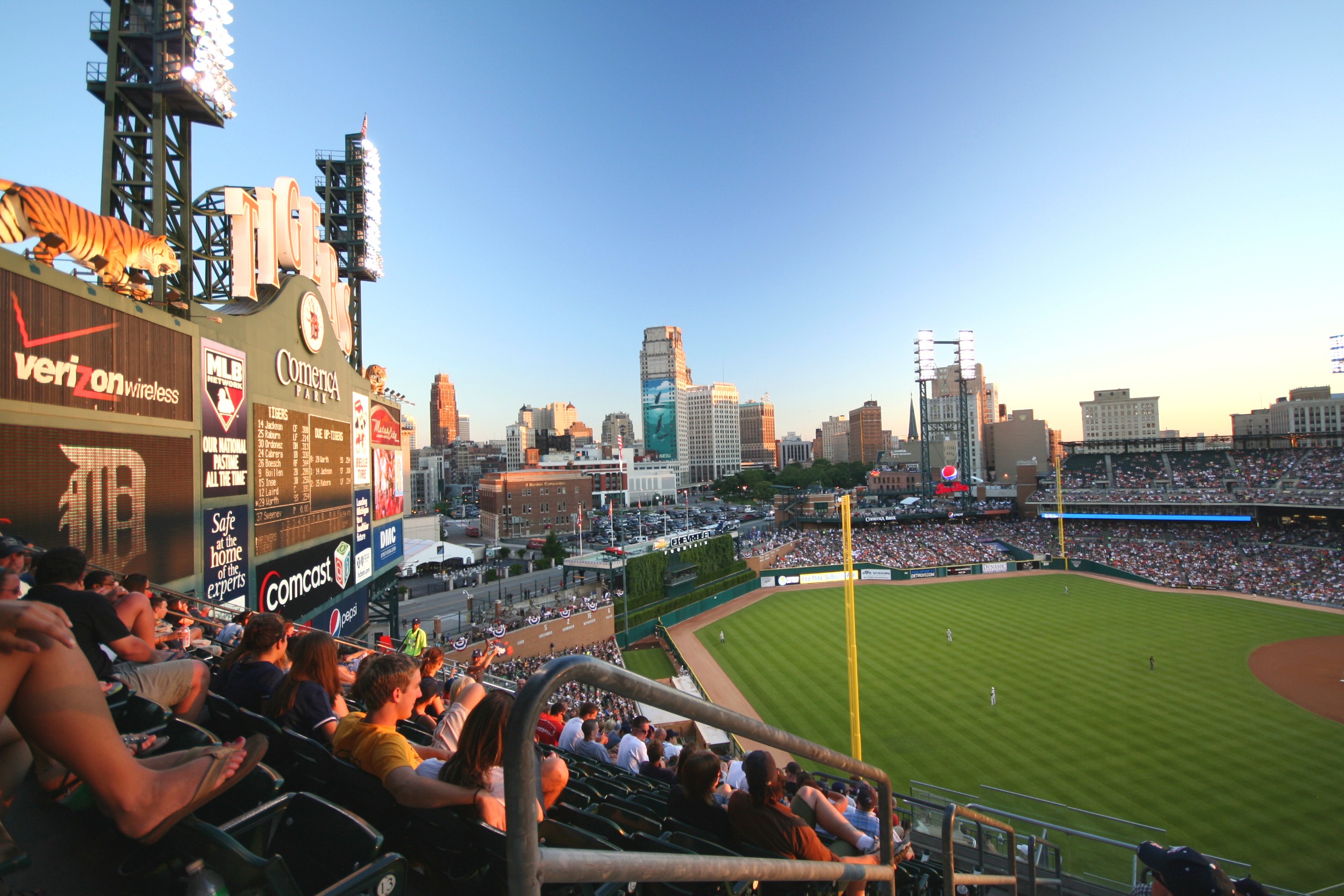 view from the seat in Comerica Park