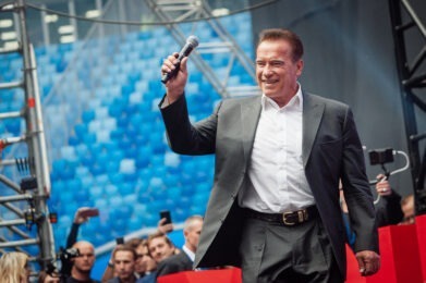 Celebrity Arnold Schwarzenegger as event speaker