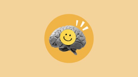 happy face on brain