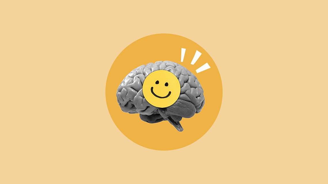 happy face on brain