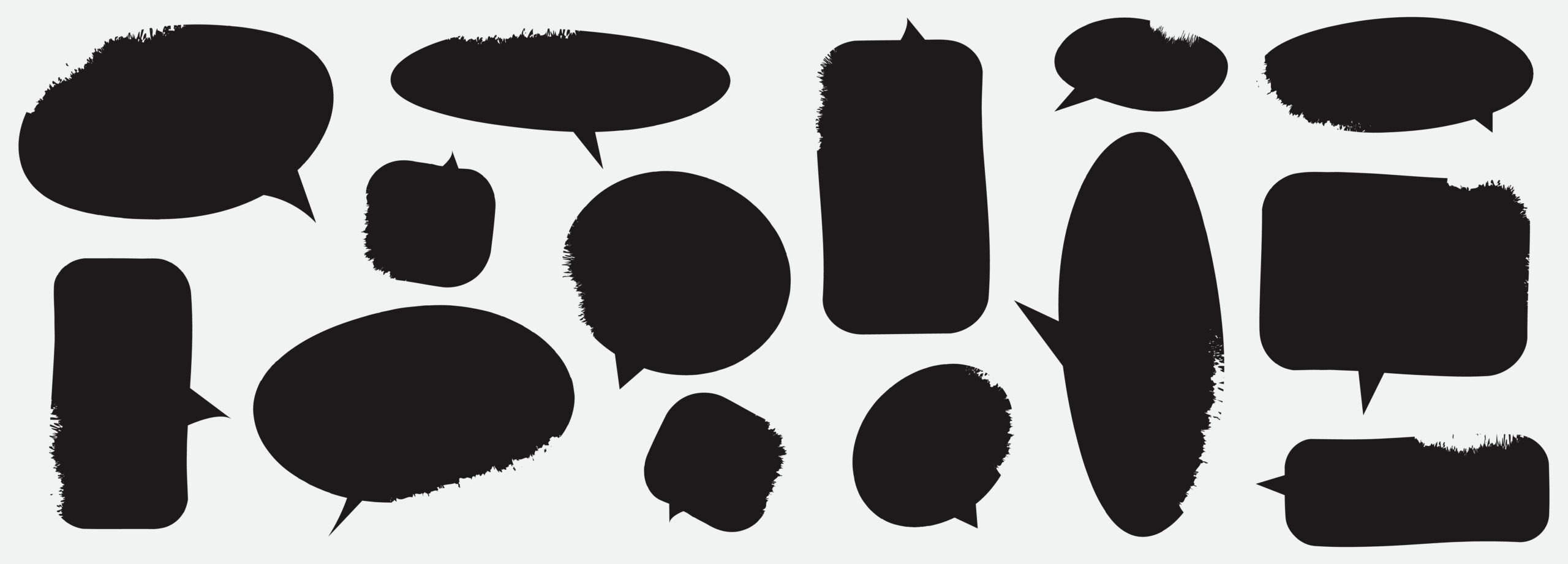 Black speech bubbles