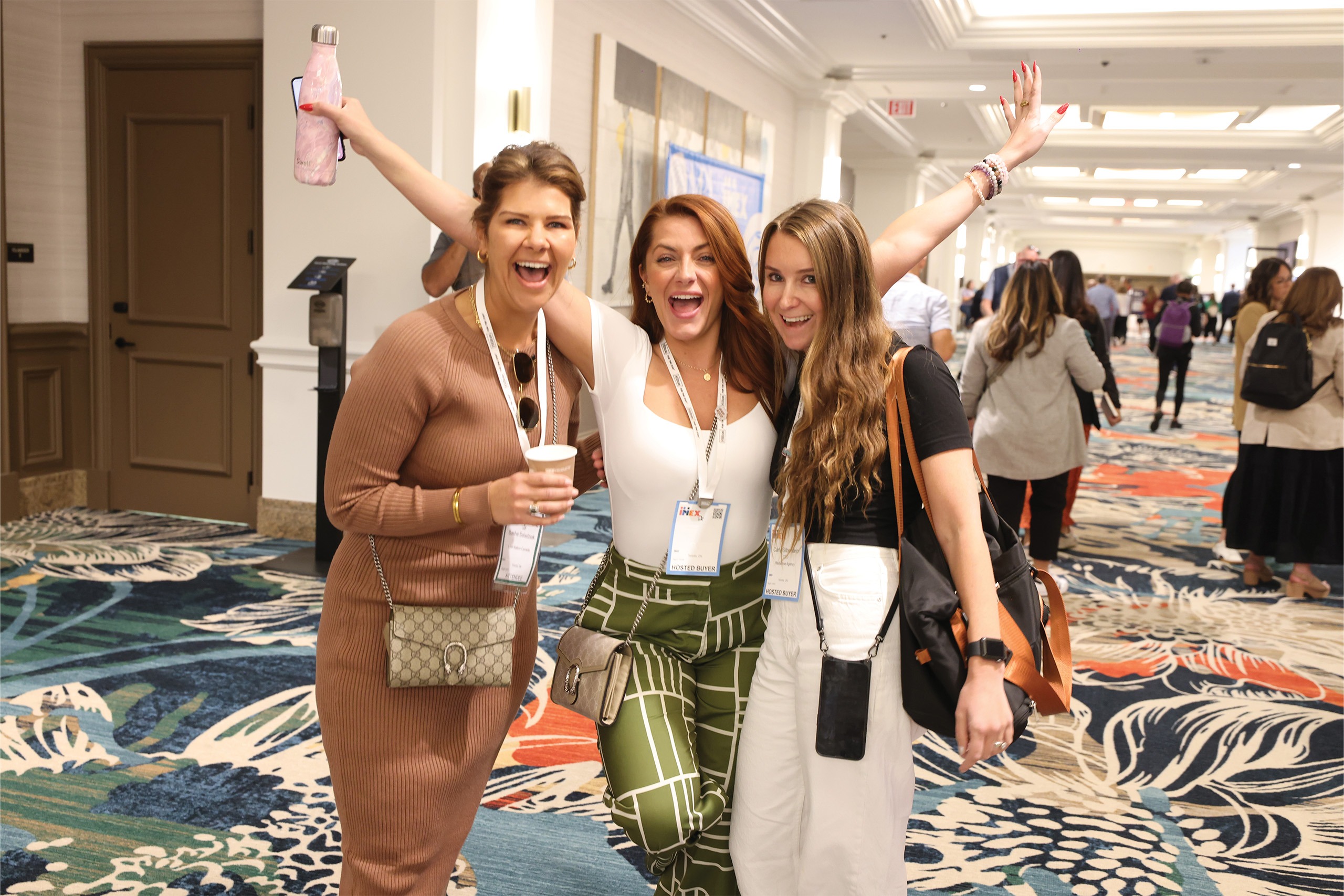 three women posing