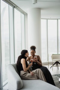 two women having drinks at JW Marriott Parq Vancouver