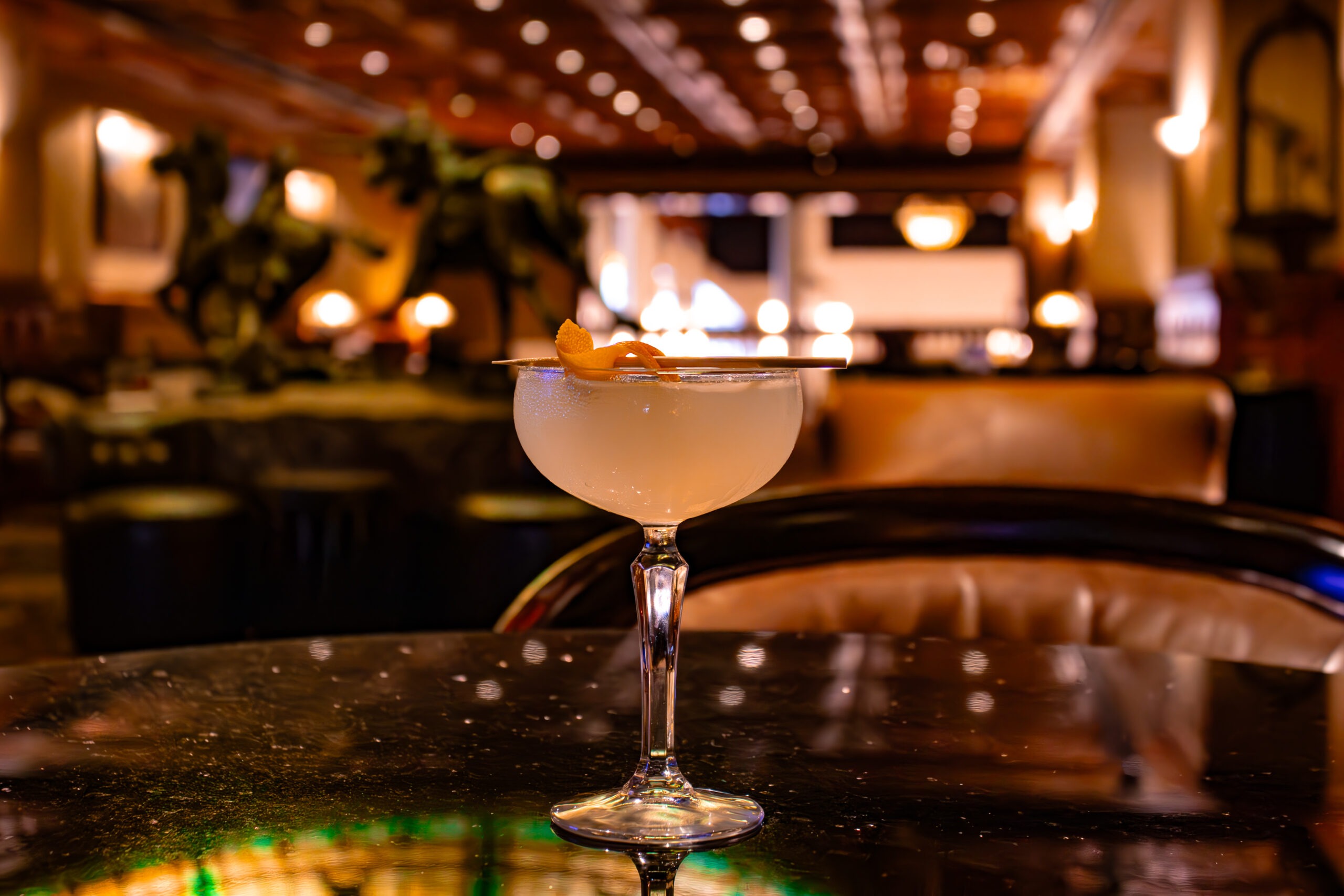 Yellow alcoholic beverage at Hotel Driskill