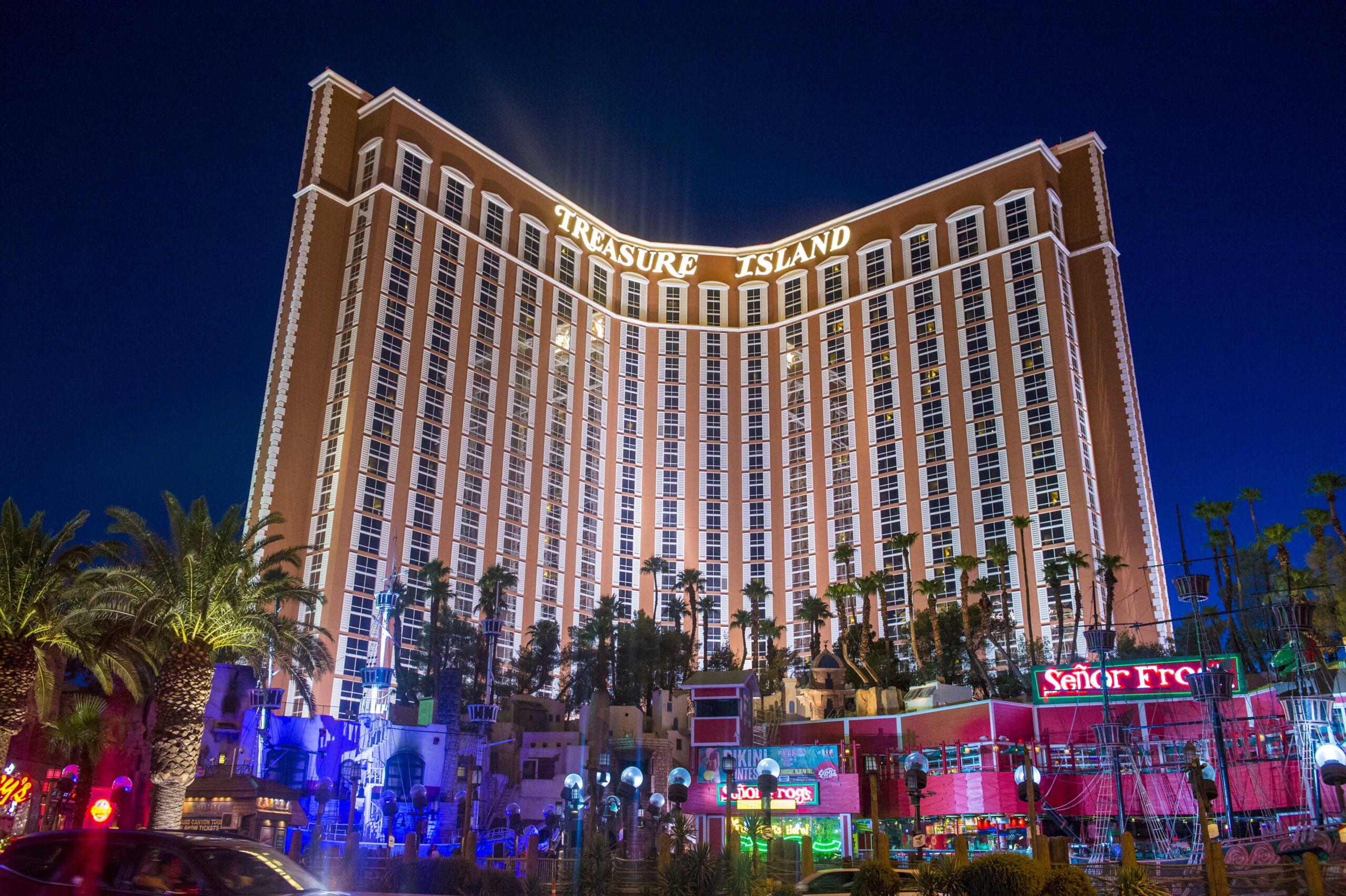 ground level image of Treasure Island Hotel and Casino exterior