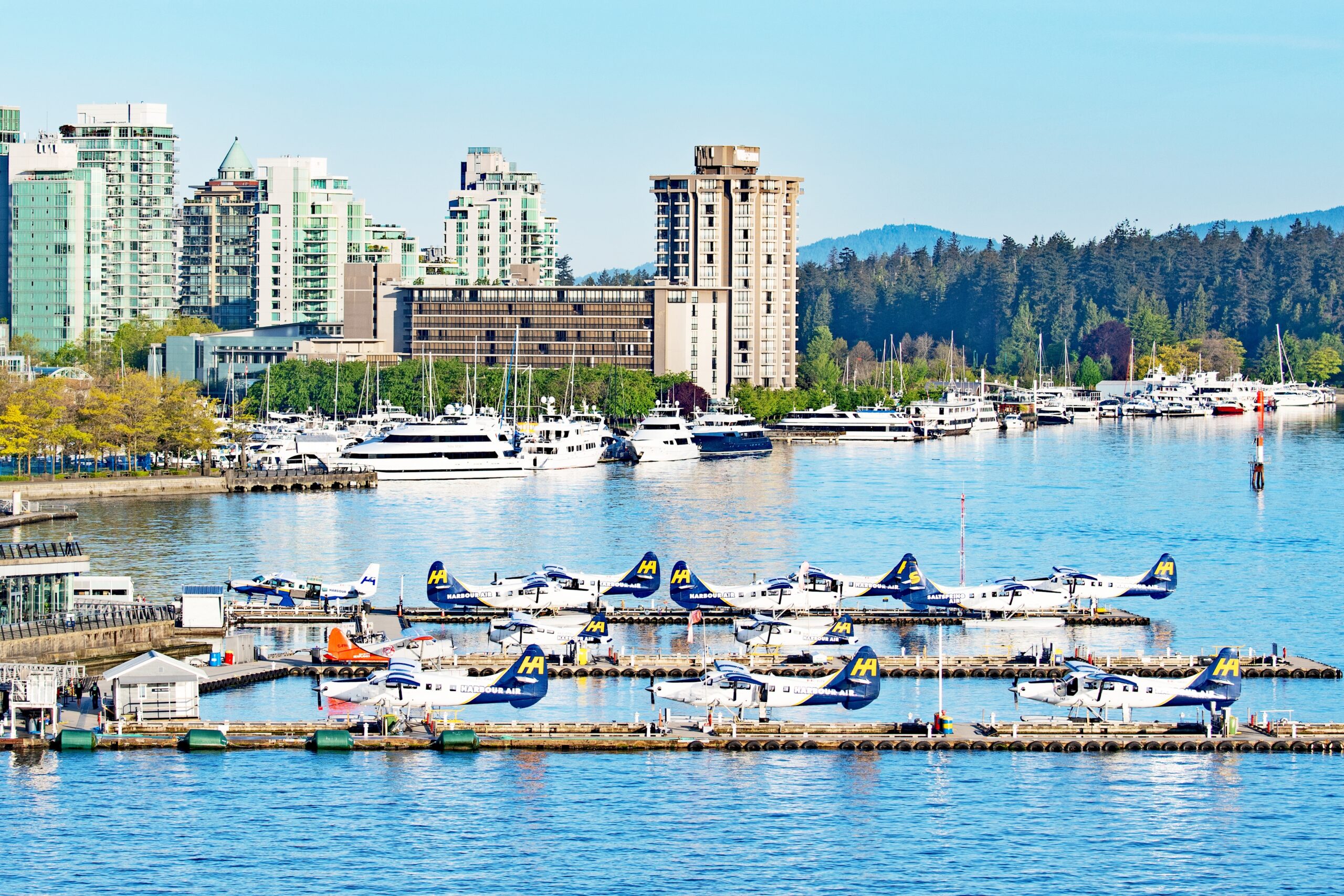 marina in front of Vancouver’s Harbour Air Seaplane Terminal