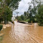 Damage from hurricane Helene in Greenville, South Carolina