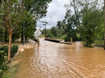 Damage from hurricane Helene in Greenville, South Carolina