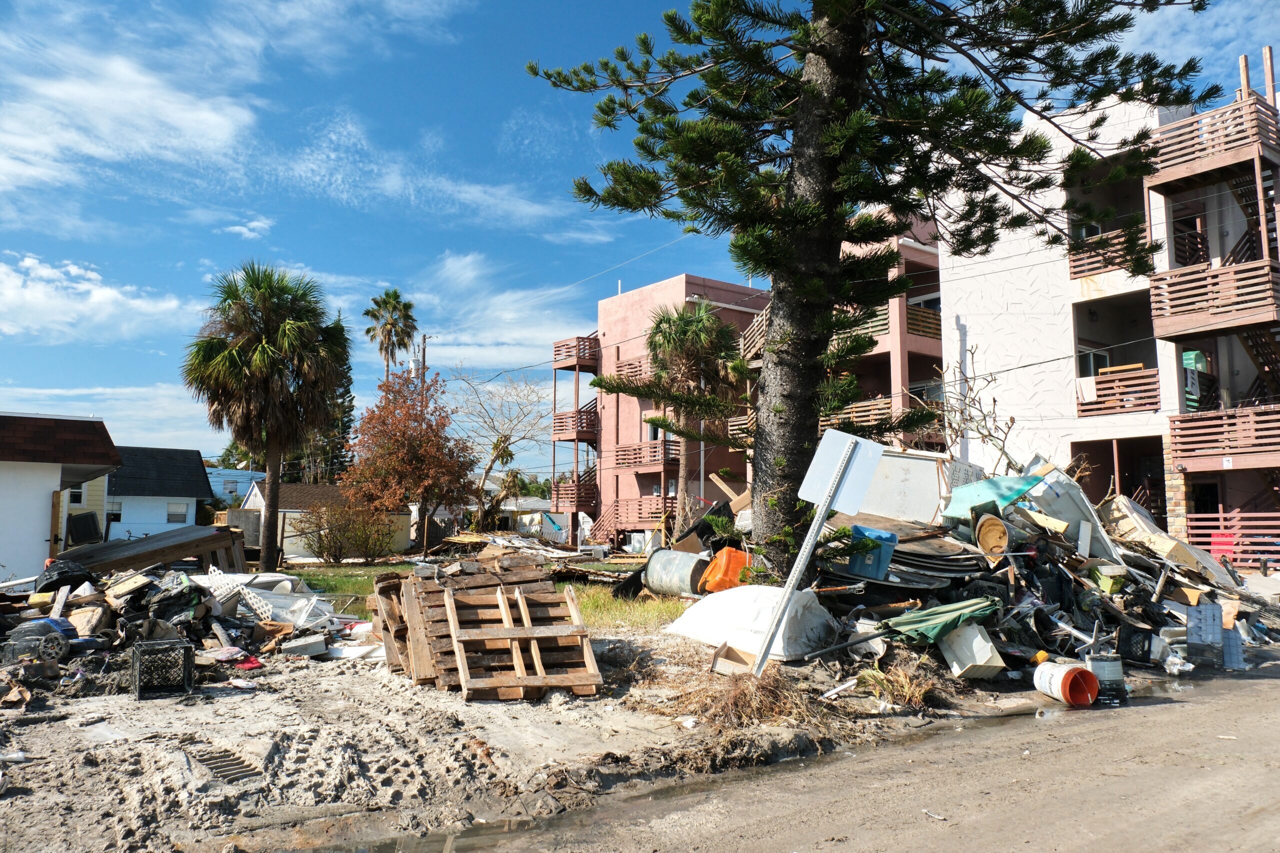 Damage along the Pinellas County beaches in Treasure Island, Florida, from Hurricane Helene