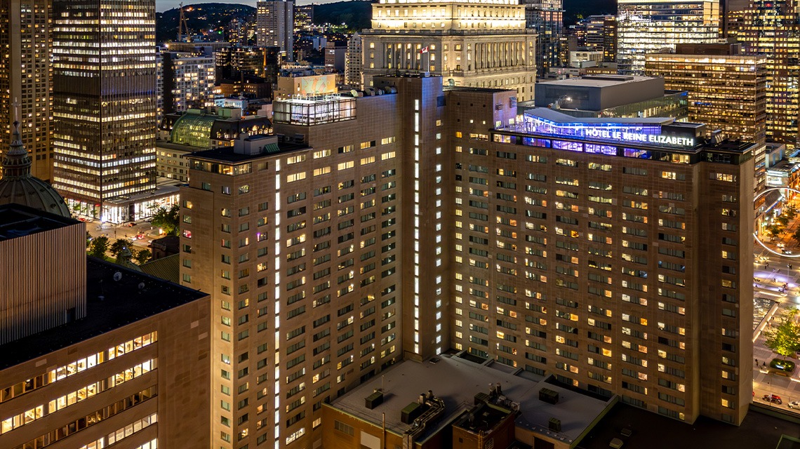 aerial view of Fairmont The Queen Elizabeth 