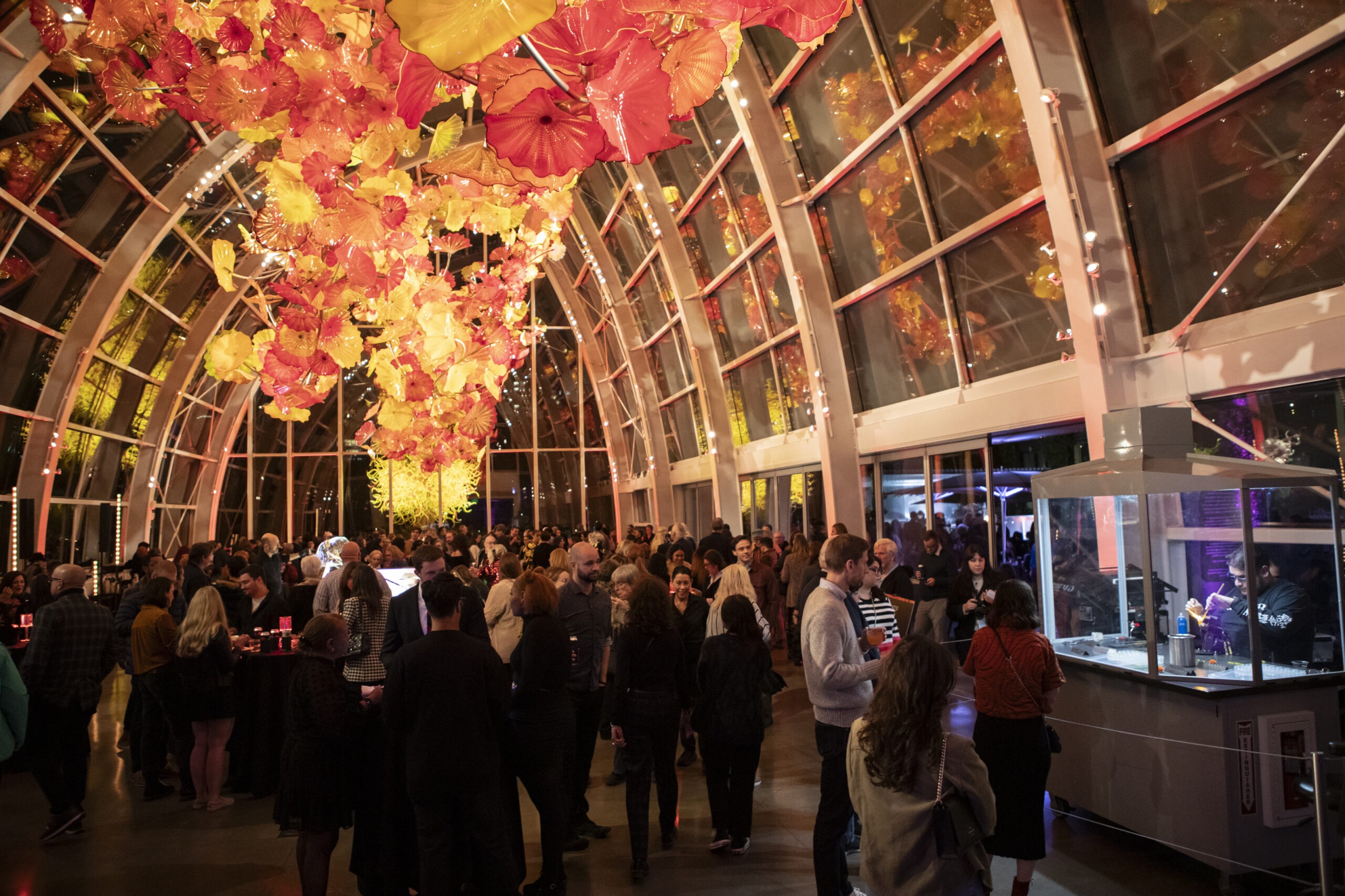 Refract Seattle 2024 opening celebration at Chihuly Garden and Glass