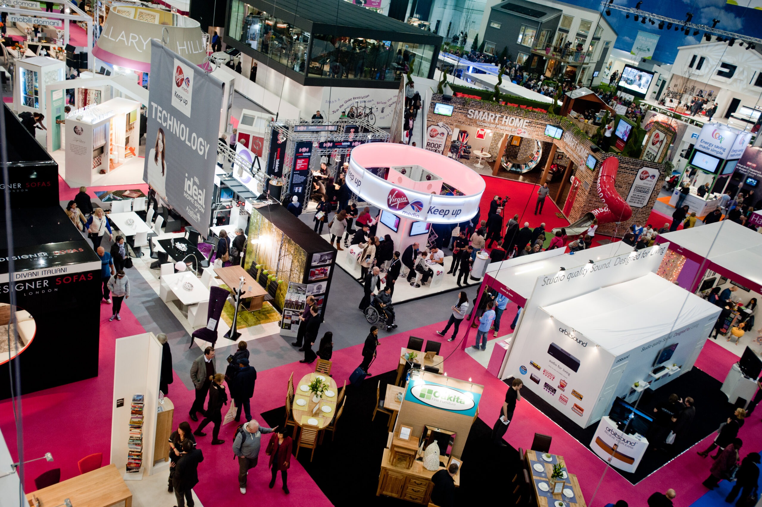 Aerial shot of Ideal Home Show 2013