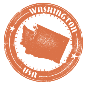 brown illustration of Washington state