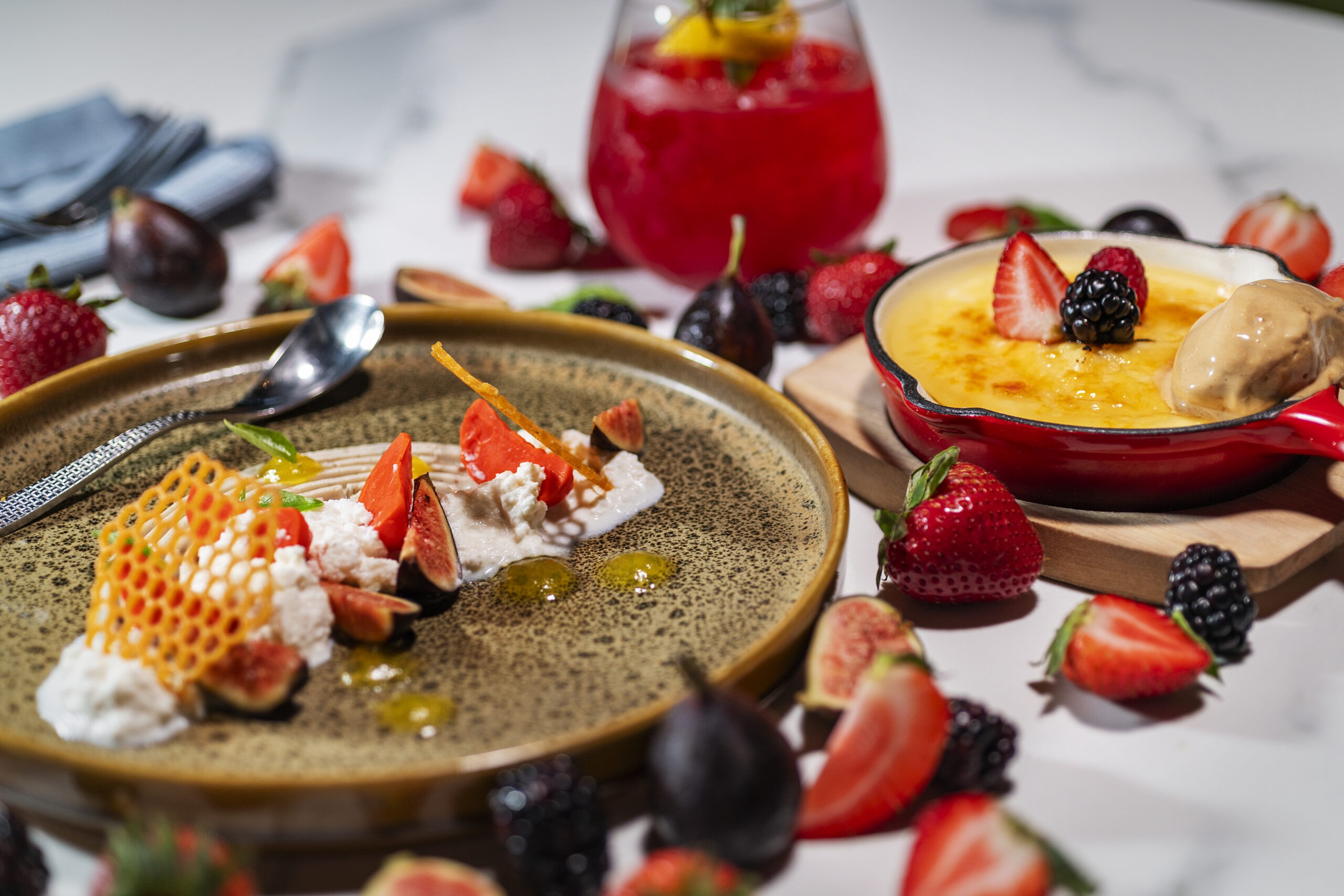 Plate of food and berries at JW Marriott Cancun Resort and Spa