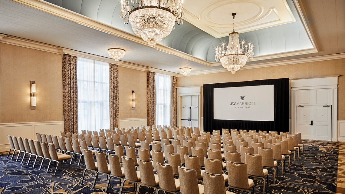 Theater style ballroom at JW Marriott New Orleans in Louisiana