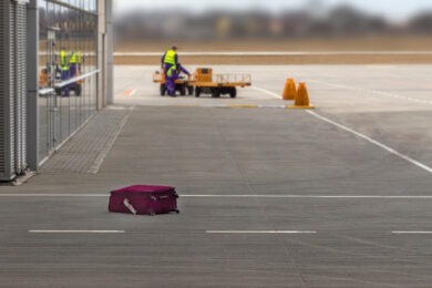 Suitcase lost by the airport staff