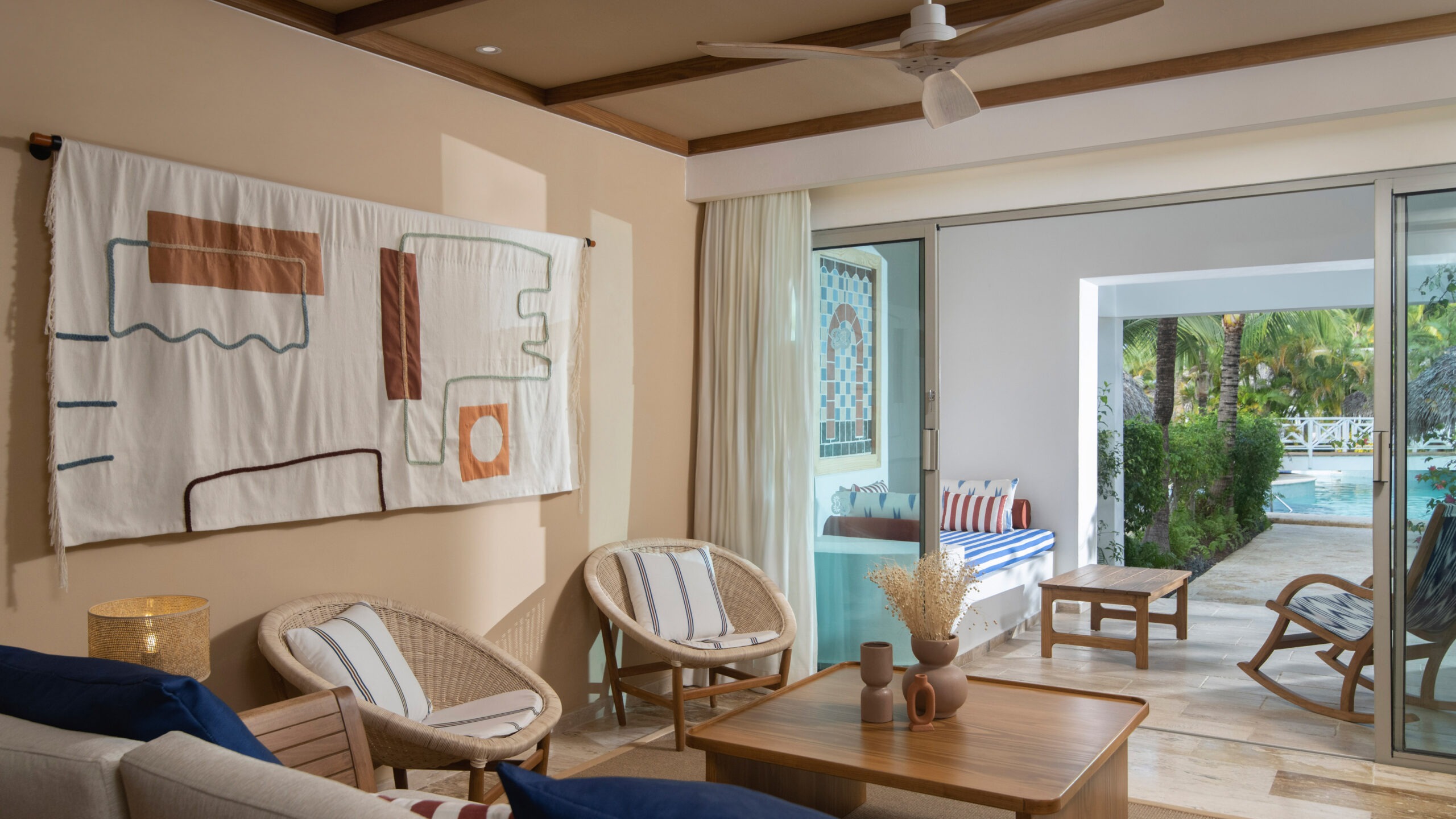 Master swim up suite living room at Zel Punta Cana for New and Renovated