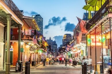 Bourbon Street, New Orleans photo from Shutterstock