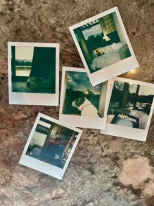 five polaroid images