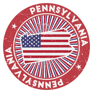 Red Pennsylvania stamp