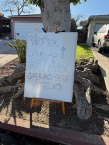 Whiteboard that says "You're Just My Type Collection Center"