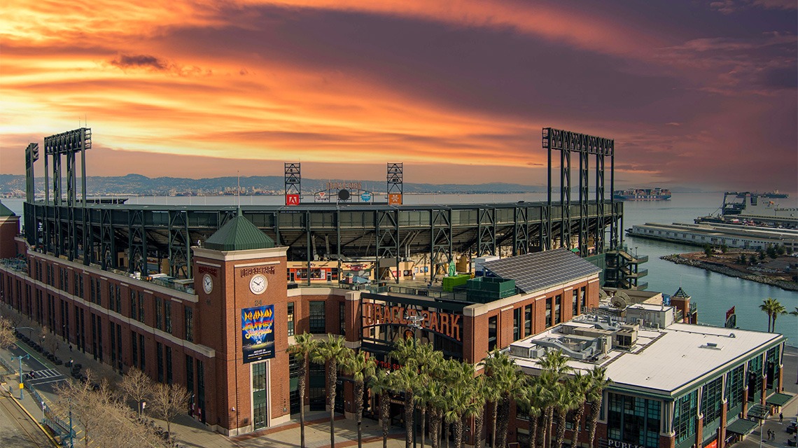 Aerial view of Oracle Park