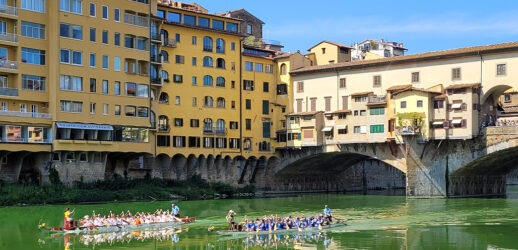 Two groups kayaking with TheoremOne Tuscany Retreat